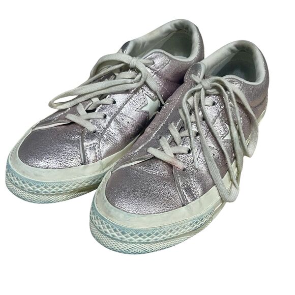 Converse One‎ Star Sneaker Metallic Rose Pink Leather - Picture 1 of 10